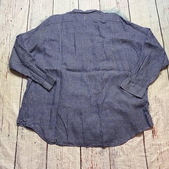 POLO Ralph Lauren Blue White Gingham Oxford Linen Button Down Shirt sz 4XLT - Picture 9 of 10